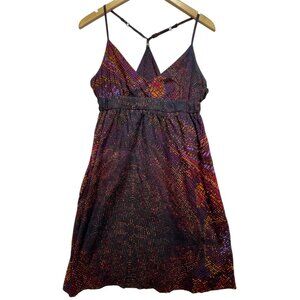 Hurley Women's Cotton Strappy Mini Dress Sleeveless Size M Multi Printed Stretch